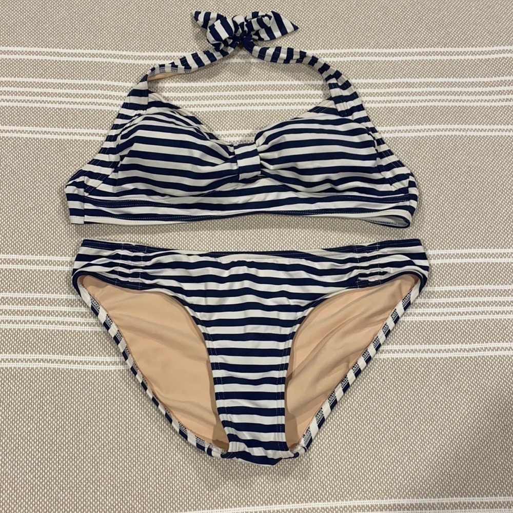 Lands End Striped Bikini size 6